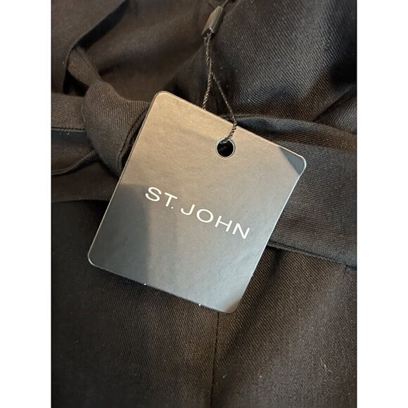 St John Collection Casual Linen Shorts Black Size XL Tie Front NWT - Picture 7 of 7